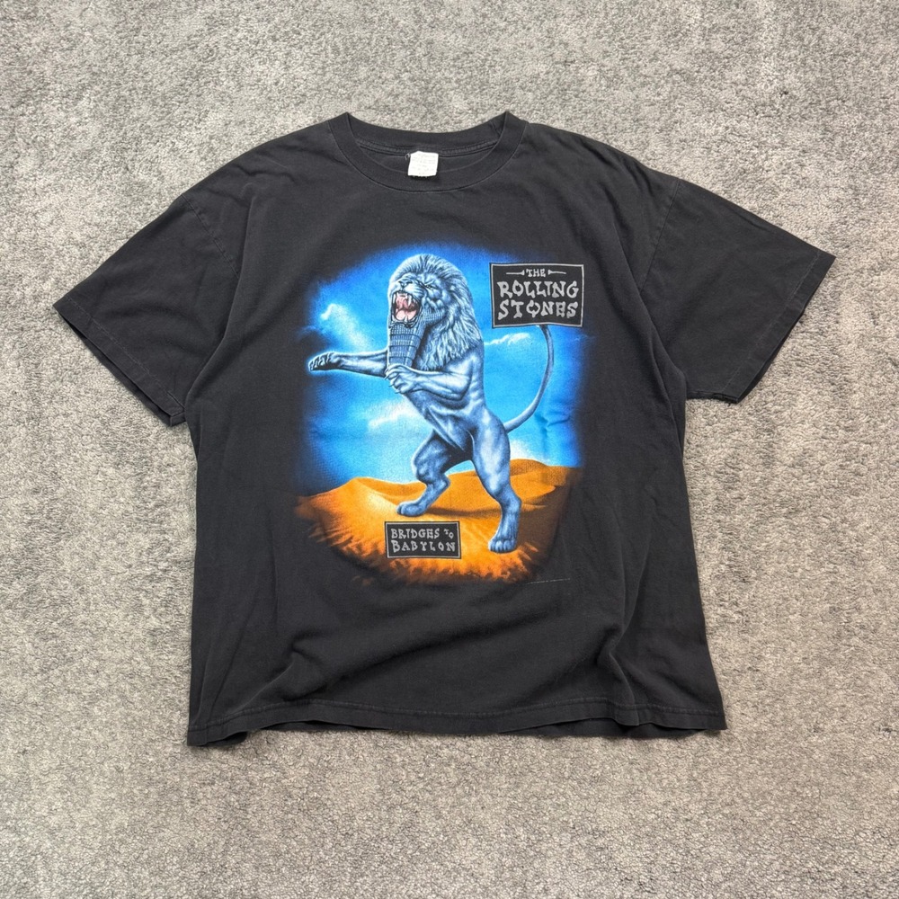 Rolling Stones Bridges To Babylon Tour Shirt Black Size L Vintage 1997 Band Tee